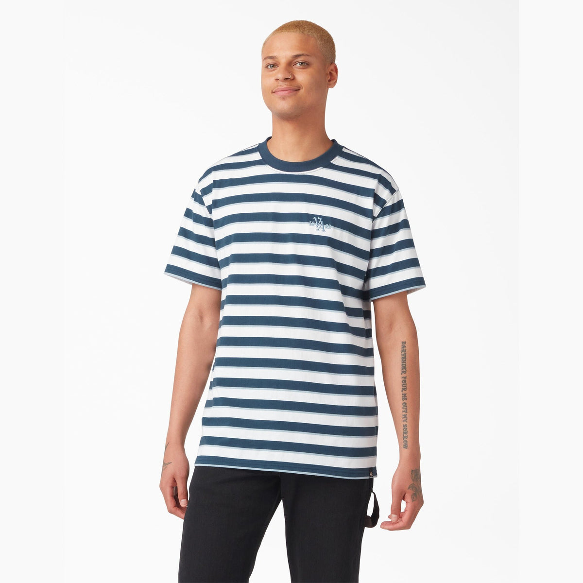 Dickies Vincent Alvarez Striped T-Shirt - Airforce Blue Stripe