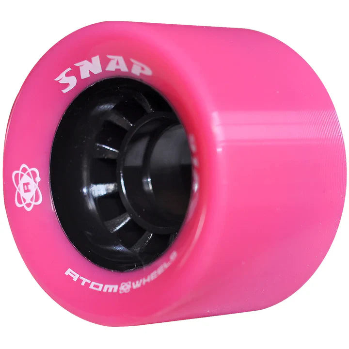 Atom Snap Roller Skate Wheels 60x40mm 91a - Pink (Set of 4)