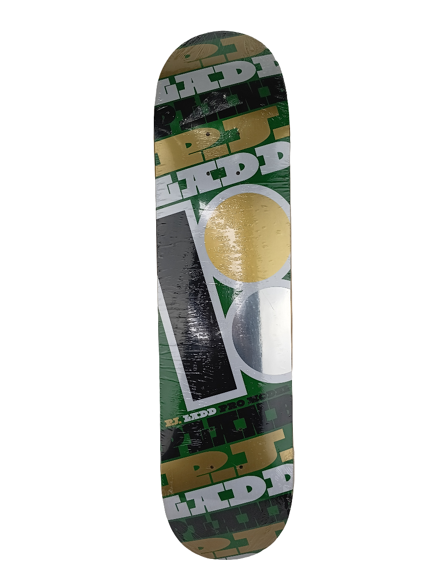 Plan B PJ Ladd Basic Green/Gold 7.75" Skateboard Deck Early 2000's