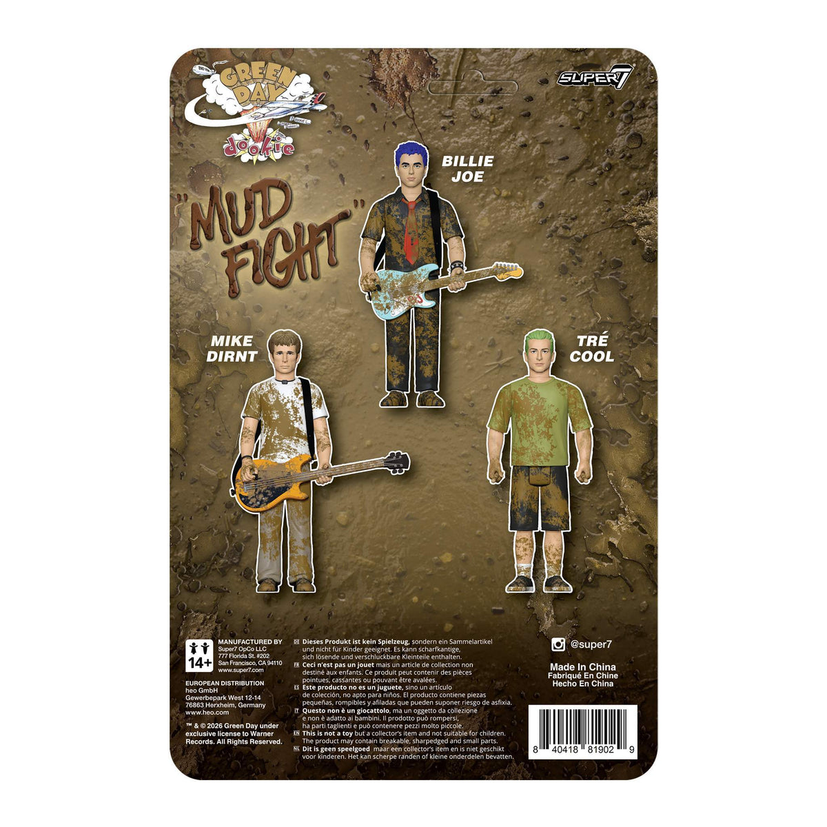 Super7 X Green Day Billie Joe Armstrong (Mud Fight) Reaction Figure