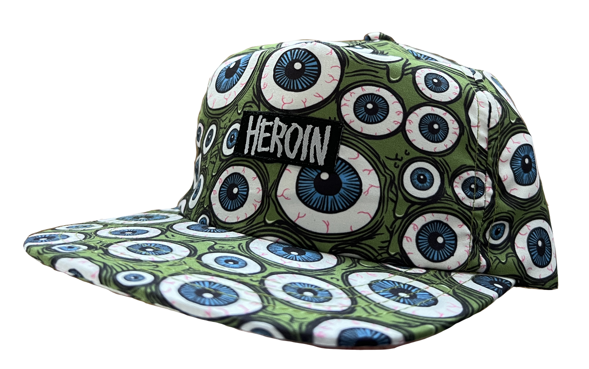Heroin "Eyes" Olive Snapback Hat