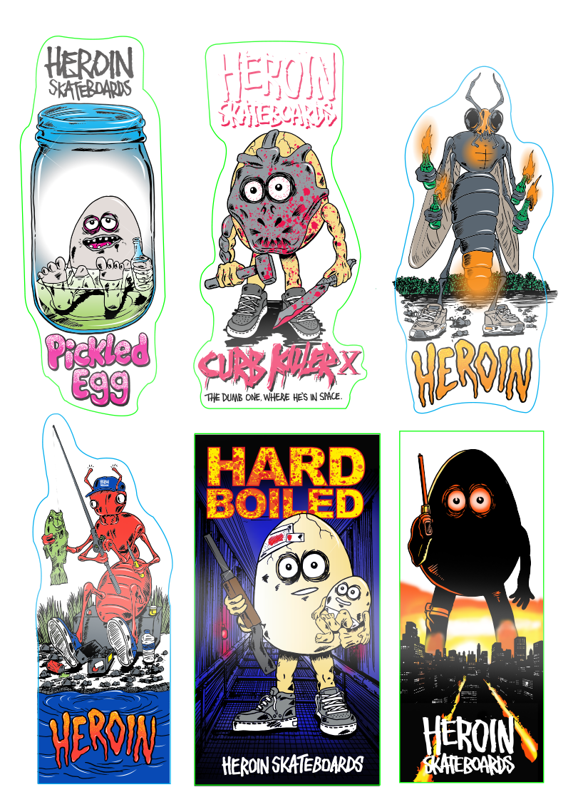 Heroin "Pickled Egg" Sticker 6 Pack