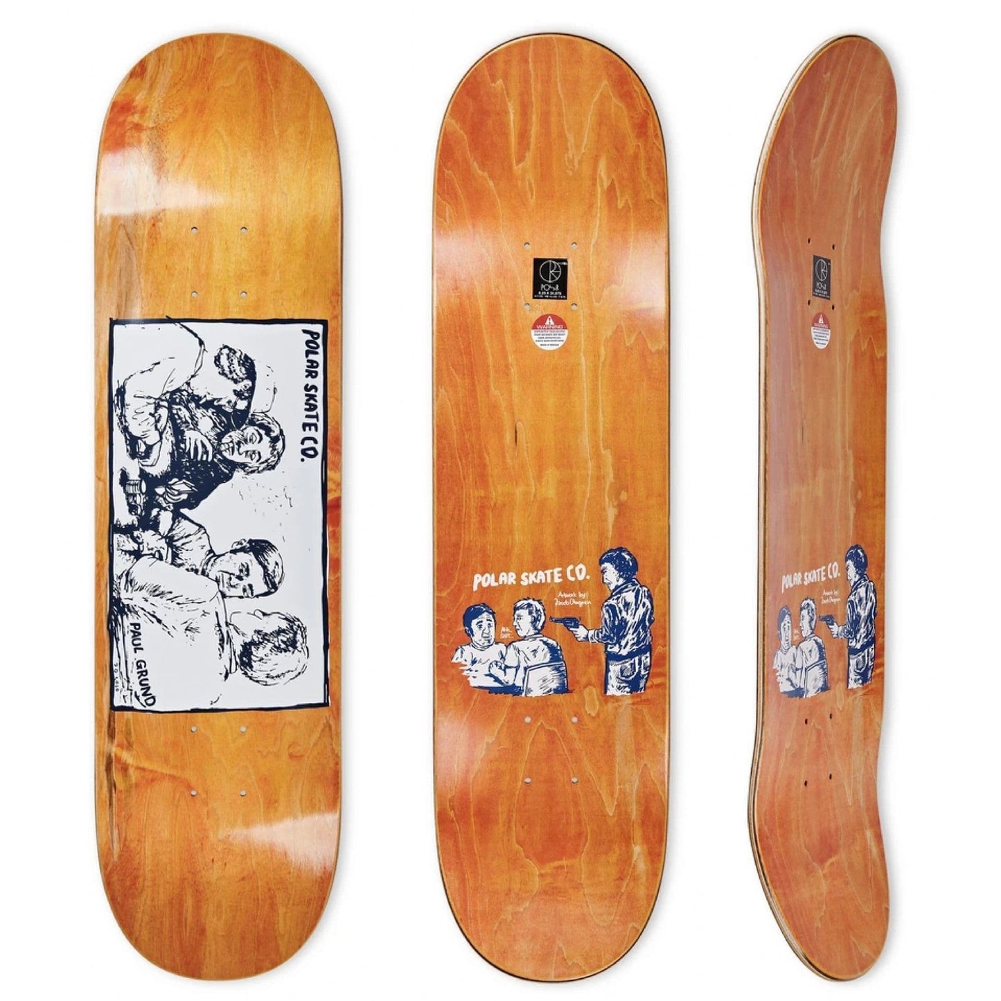 Polar Paul Grund Cold Streak Deck - 8.25" Orange - Bow Shock Marketplace