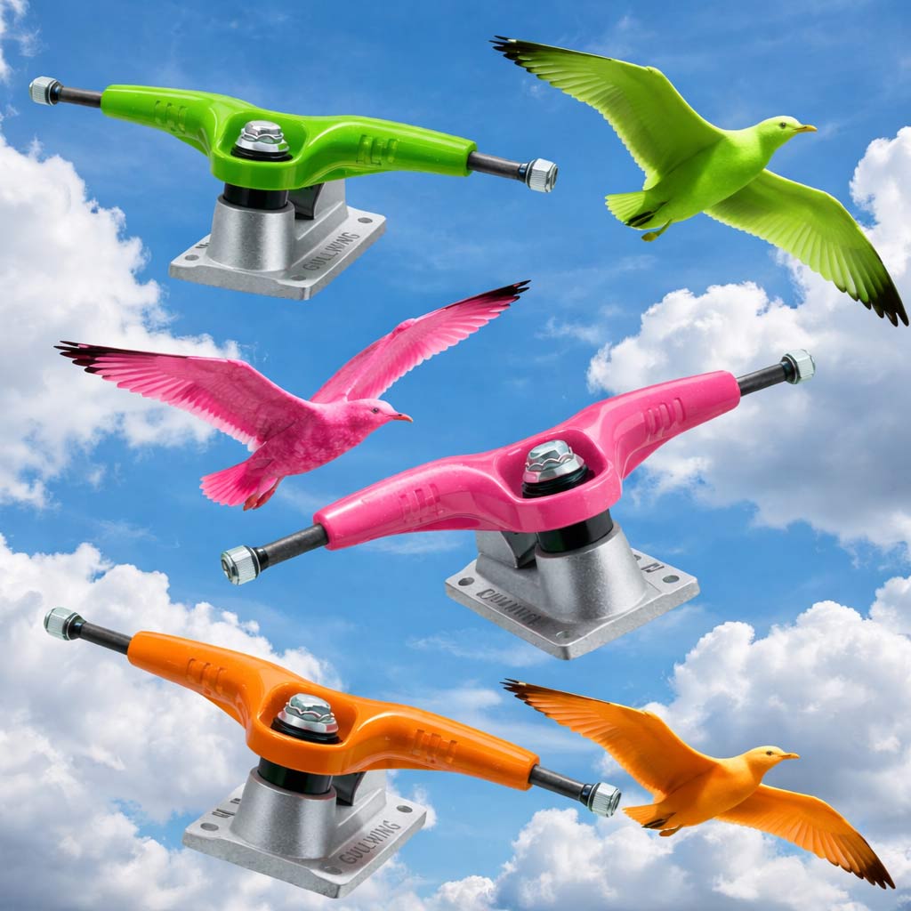 Gullwing Pro III Neon Pink 9" Skateboard Trucks (Set of 2)