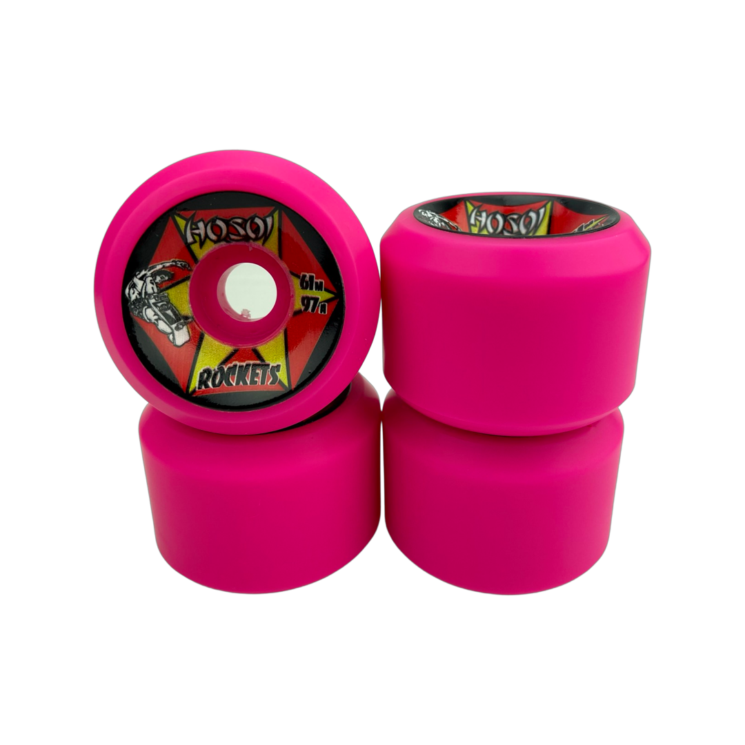 Hosoi Rockets 61mm 97A Pink Skateboard Wheels
