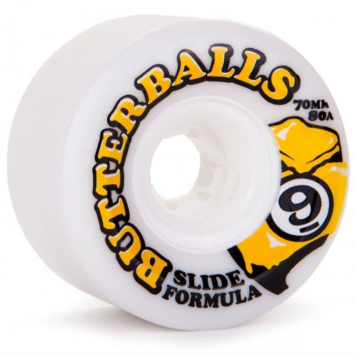 Sector 9 Wheels Slide Butterballs 70mm 80a - White/Yellow (Set) - Bow Shock Marketplace