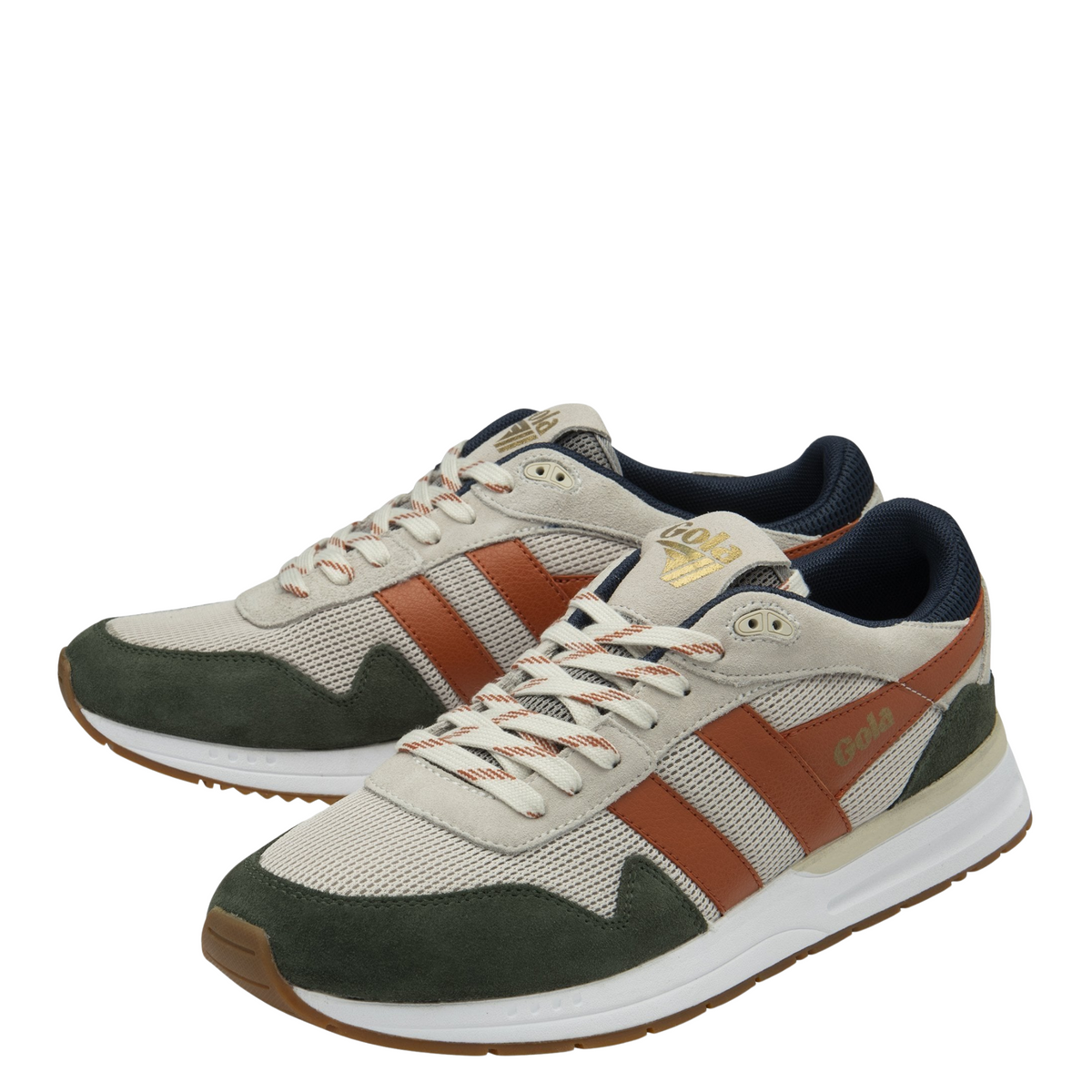 Gola Men's Delta Trainer - Off White/Dark Khaki/Moody Orange
