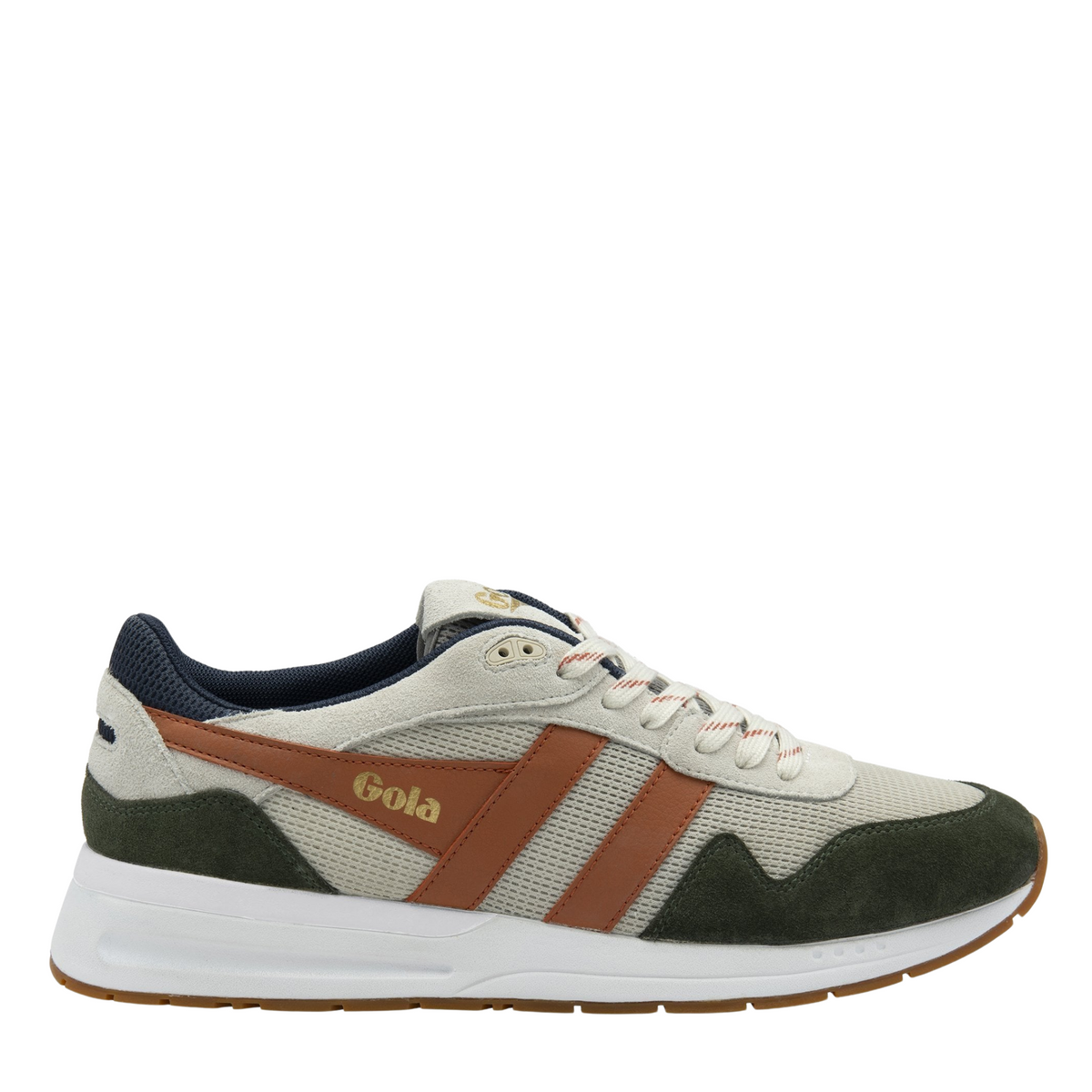 Gola Men's Delta Trainer - Off White/Dark Khaki/Moody Orange