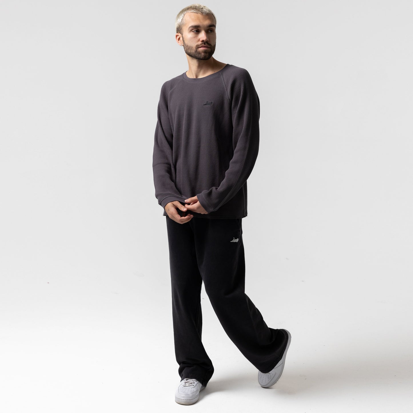Castanza Waffle Knit Long Sleeve (Charcoal)