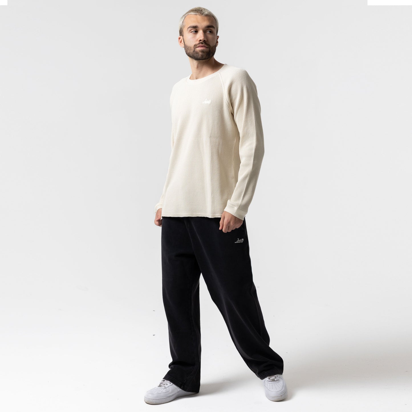 Castanza Waffle Knit Long Sleeve (Off-White)