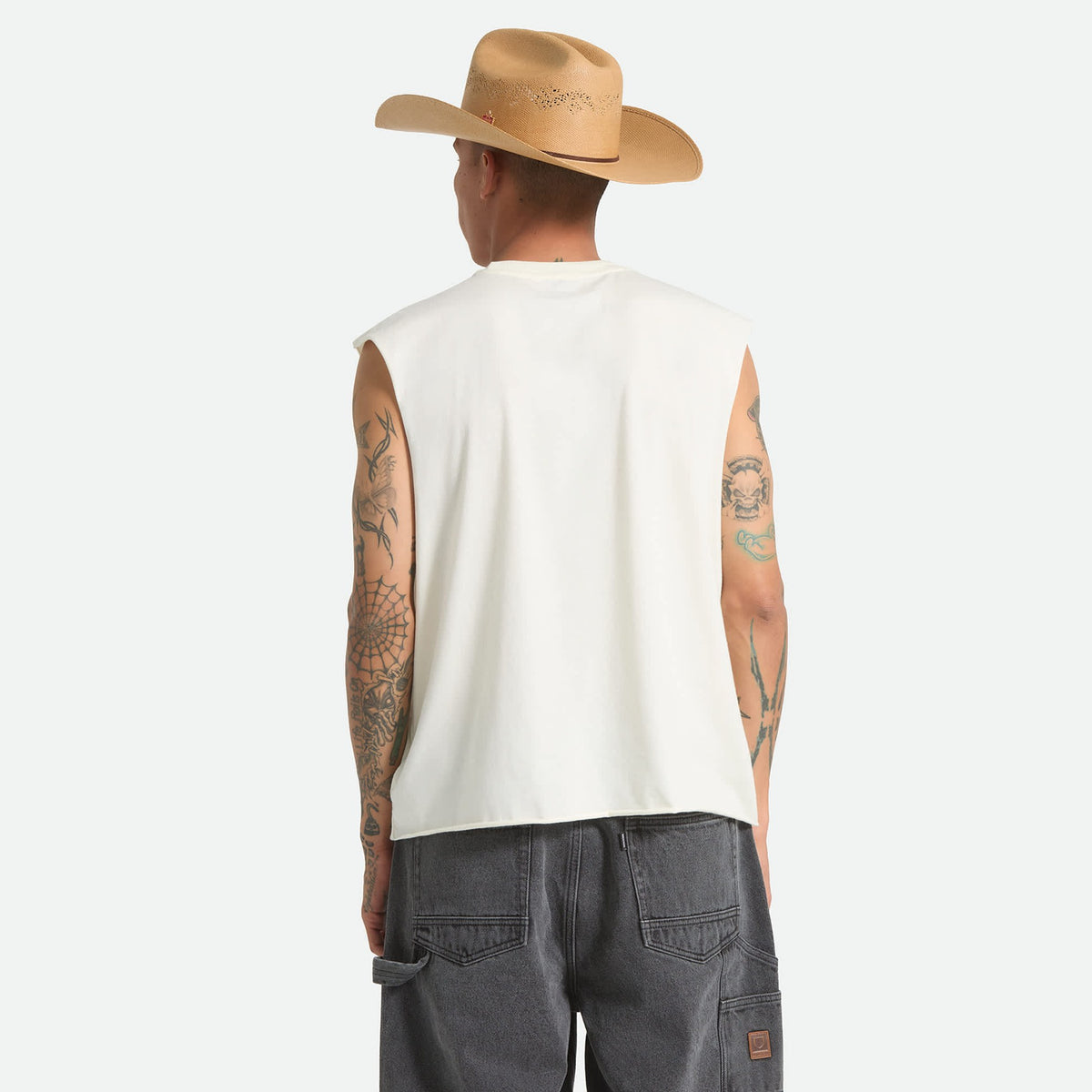 Brixton Wolcott Worn In Off White Boxy Muscle Tank