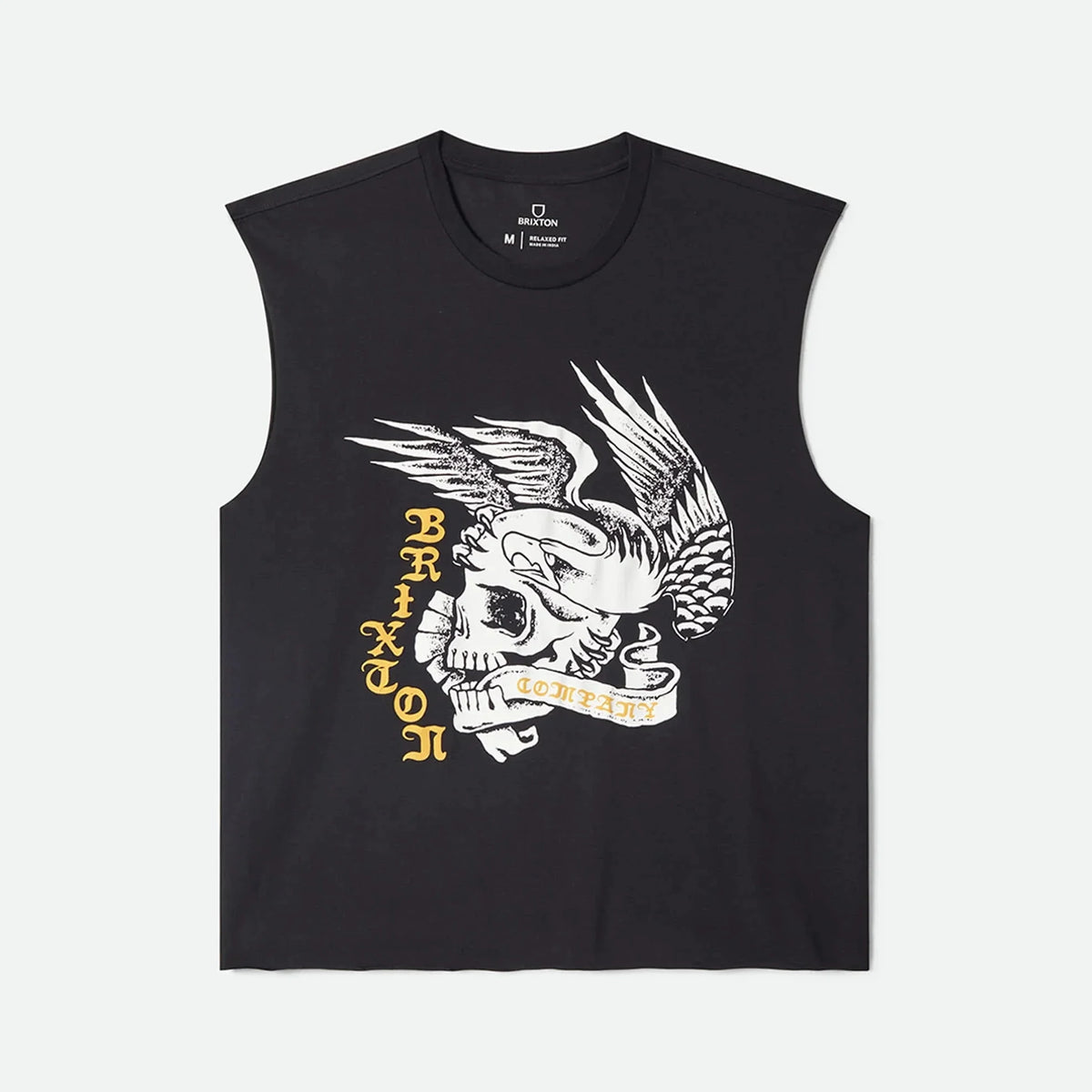 Brixton Wolcott Worn In Black Boxy Muscle Tank