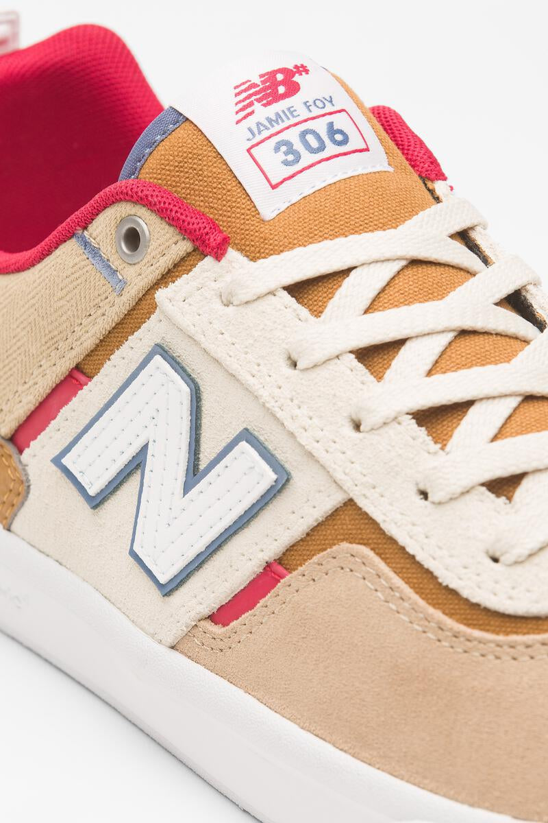 New Balance Shoes Numeric Jamie Foy 306 - Tan/Red - Bow Shock Marketplace