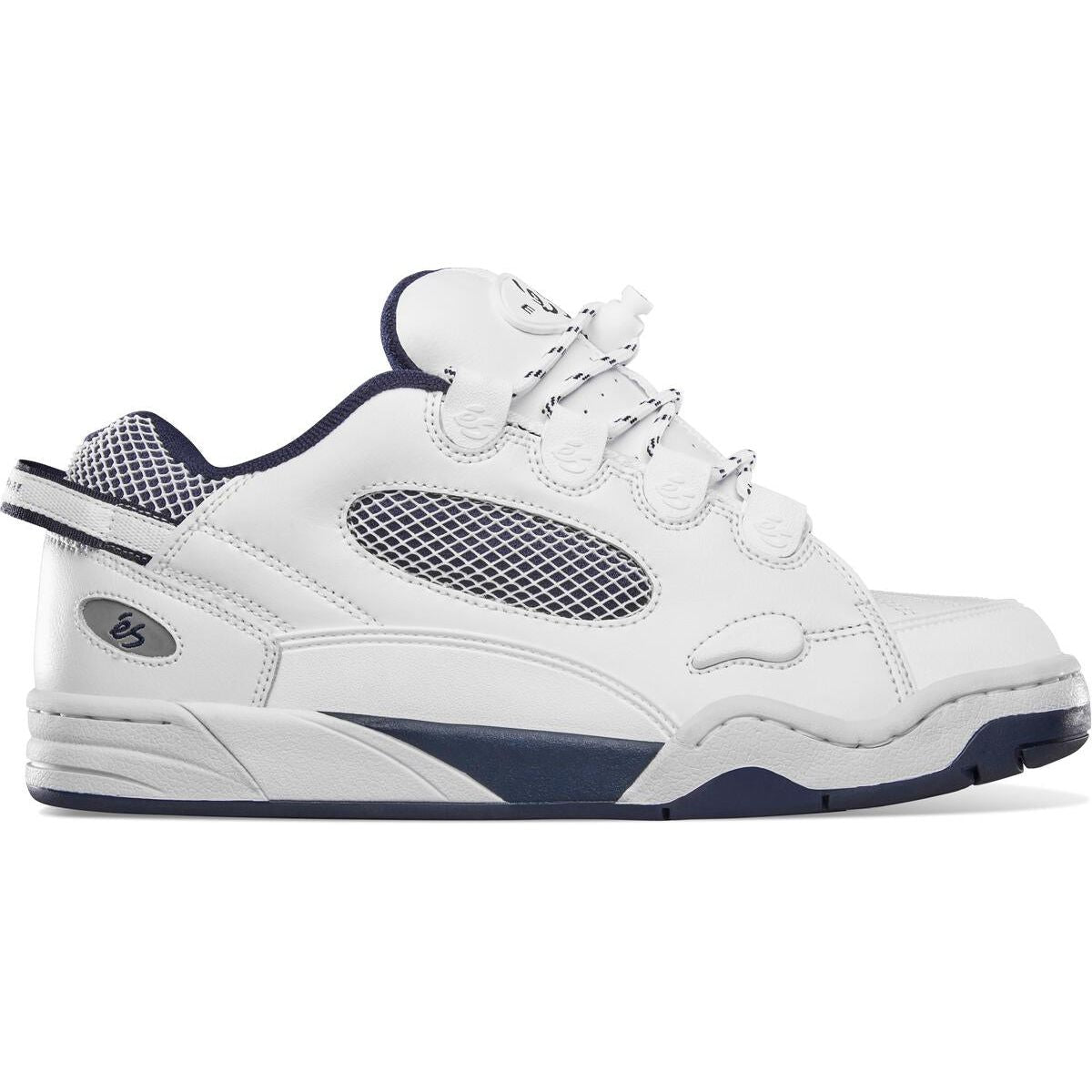 éS THE MUSKA White / Navy Skate Shoes