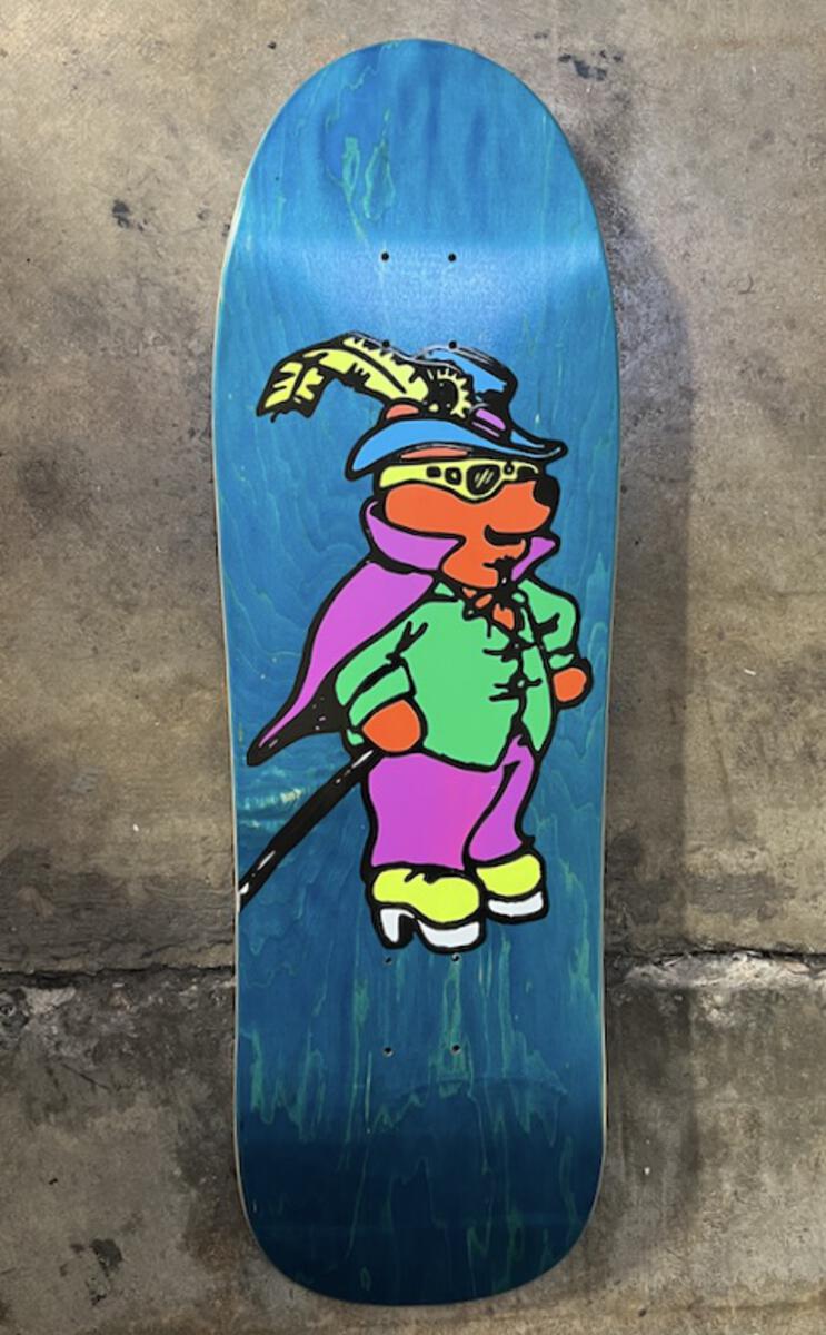 Prime Marc McKee Sticker-O-Rama "WINNIE THE PIMP BEAR" Skateboard Deck - Bow Shock Marketplace