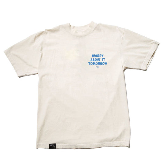 The Quiet Life Worry About it Tomorrow Embroidered Made In Usa Cream S/s Shirt