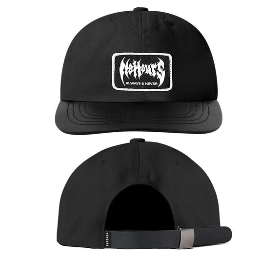 No Hours Web Black Strapback Hat