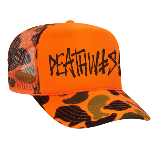 Deathwish OG Deathspray Orange Camo Trucker Hat