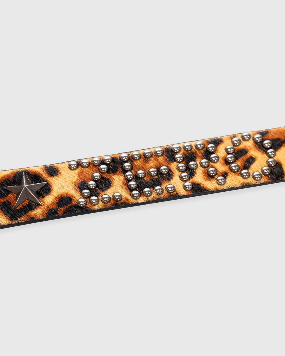 Pleasures X Zero Leopard Studded Belt