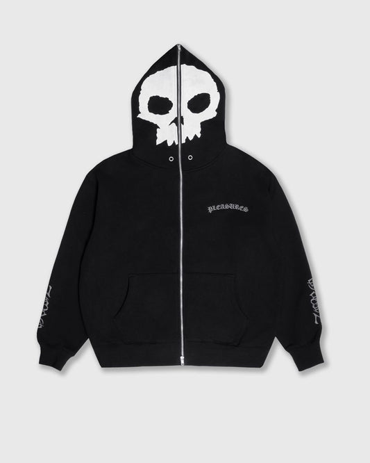 Pleasures X Zero Balaclava Skull Black Full Zip Hooded Sweatshirt
