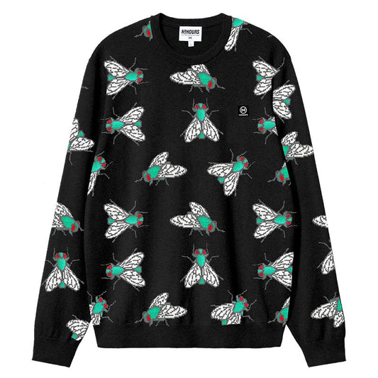 No Hours Fly Paper Black Crewneck Sweatshirt