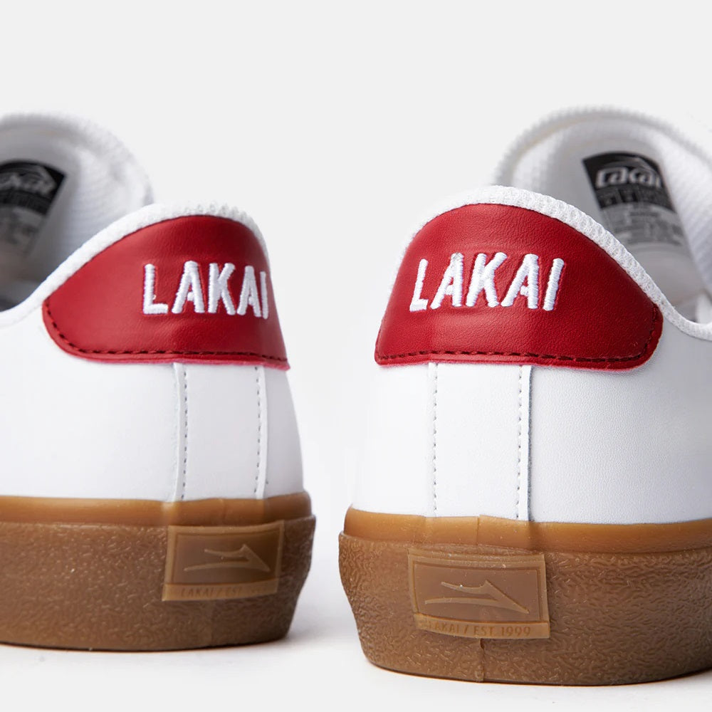 Lakai Shoes Newport  - White/Gum Leather - Bow Shock Marketplace