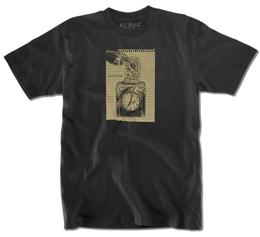 Slave Quitting Time Clock Antique Black S/s Shirt