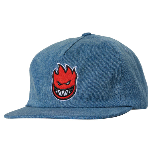 Spitfire Bighead Fill Washed Denim / Red Snapback Hat