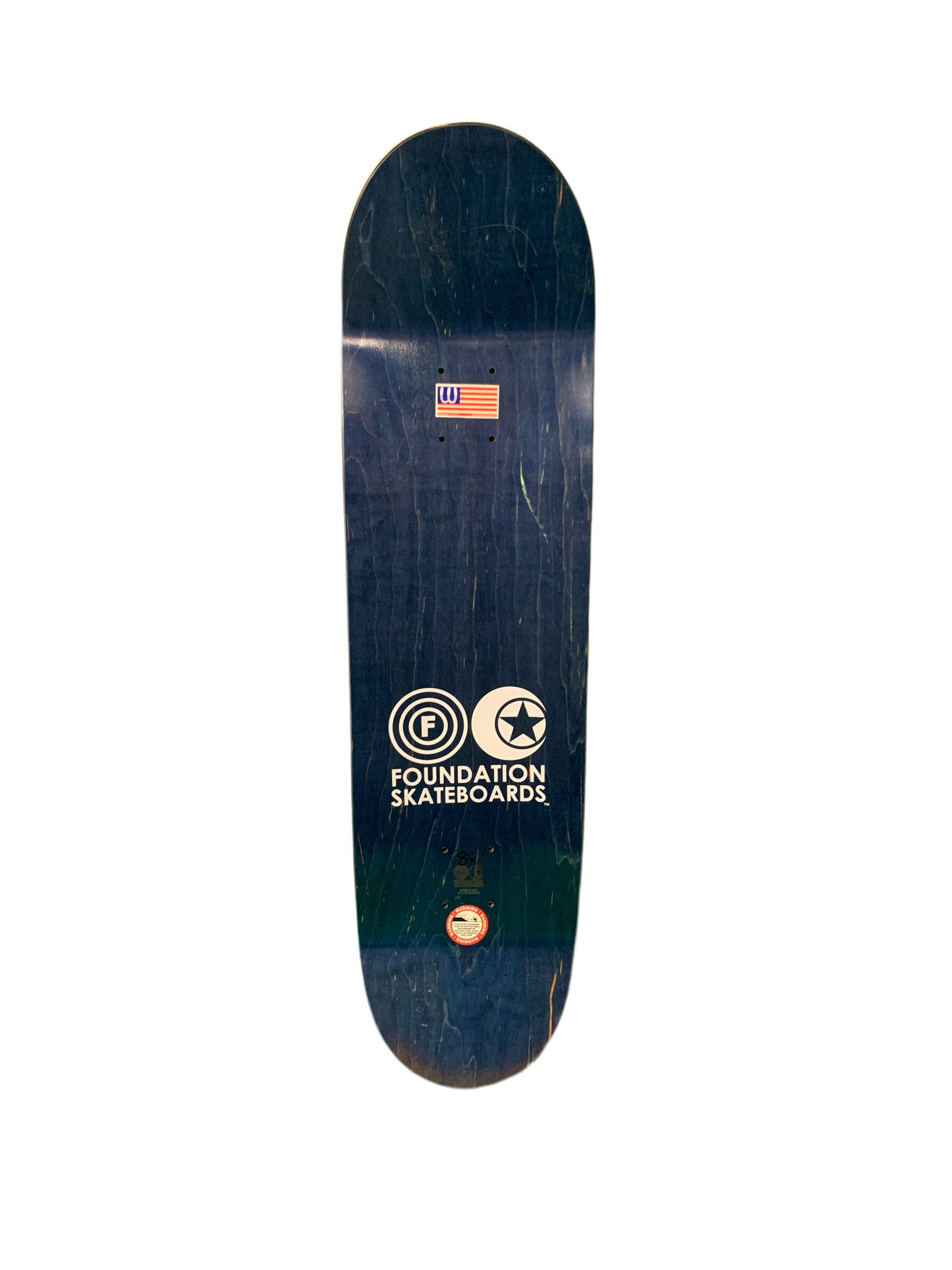 Foundation Star and Moon Modern Concave Blue Stain 8.25" Classic Skateboard Deck