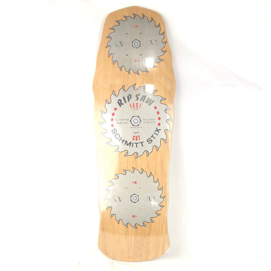 Schmitt Stix Rip Saw Woodgrain/Grey 10'' Vintage NOS 1st Edition Reissue Deck