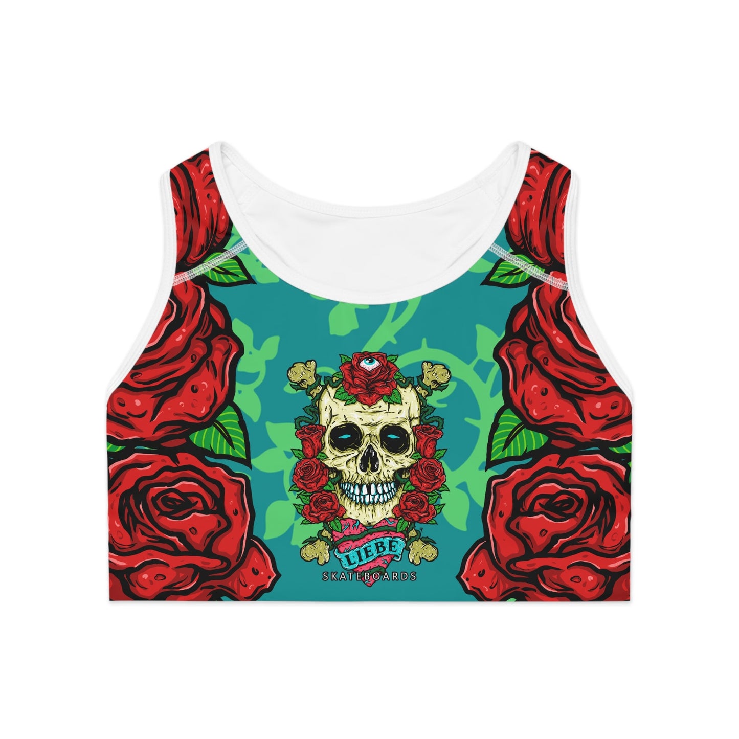 Liebe "Skull and Roses" Sports Bra