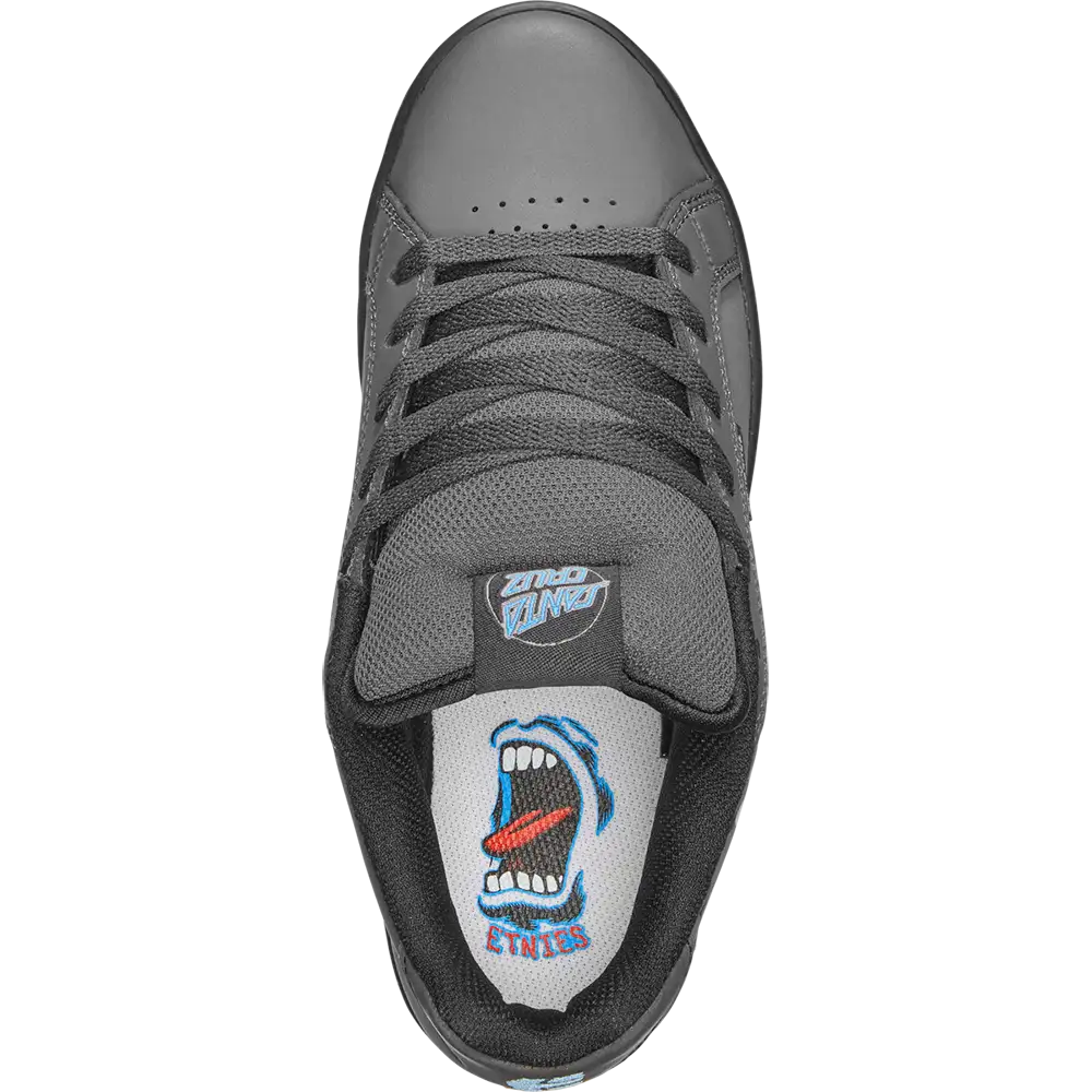 Etnies X Santa Cruz Fader Dark Grey / Black Kids Skate Shoes