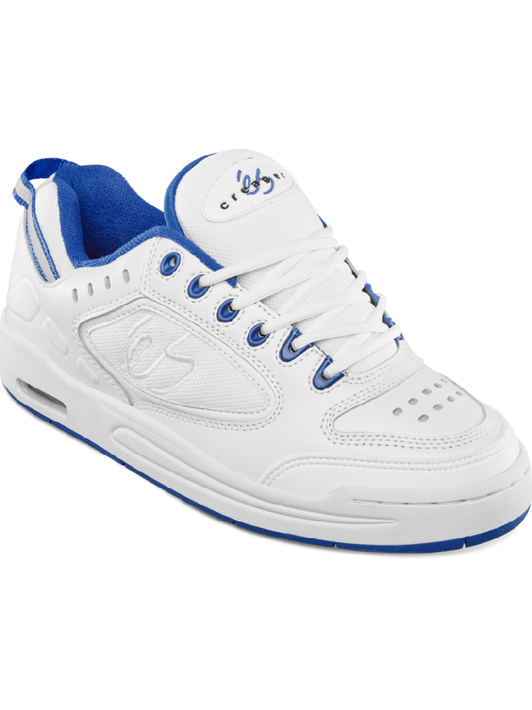 És The Creager White / Blue Skateboard Shoes