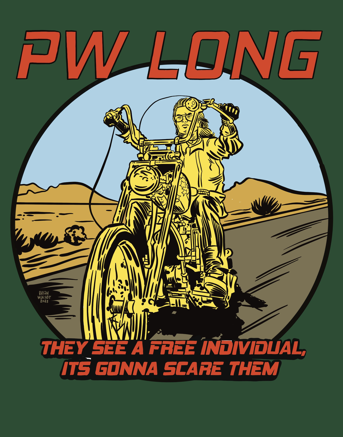 P.W. Long "Easy Rider" T-Shirt Design By Brian Walsby
