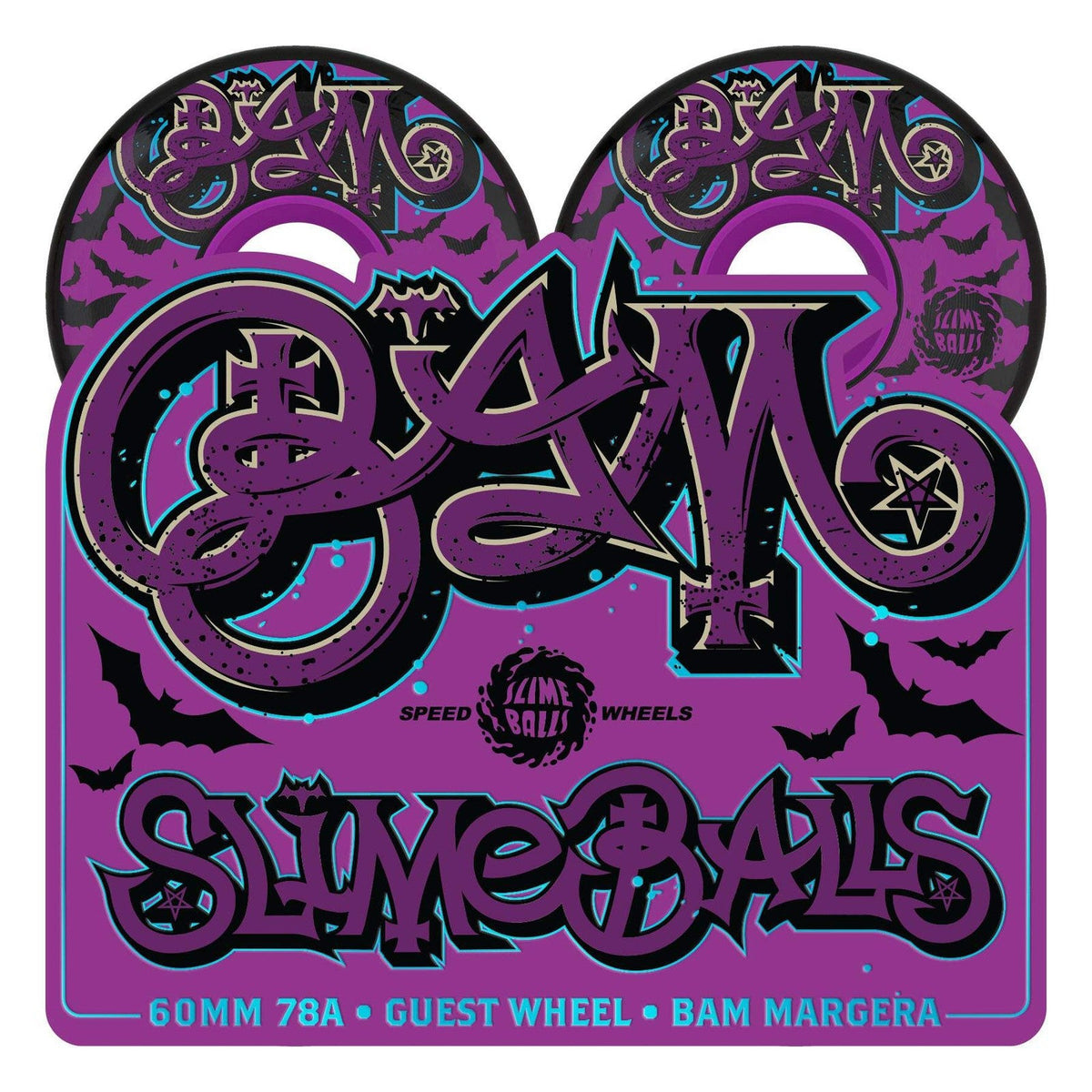 Slime Balls X Bam Margera Guest OG Slime Black 60mm 78A Skateboard Wheels