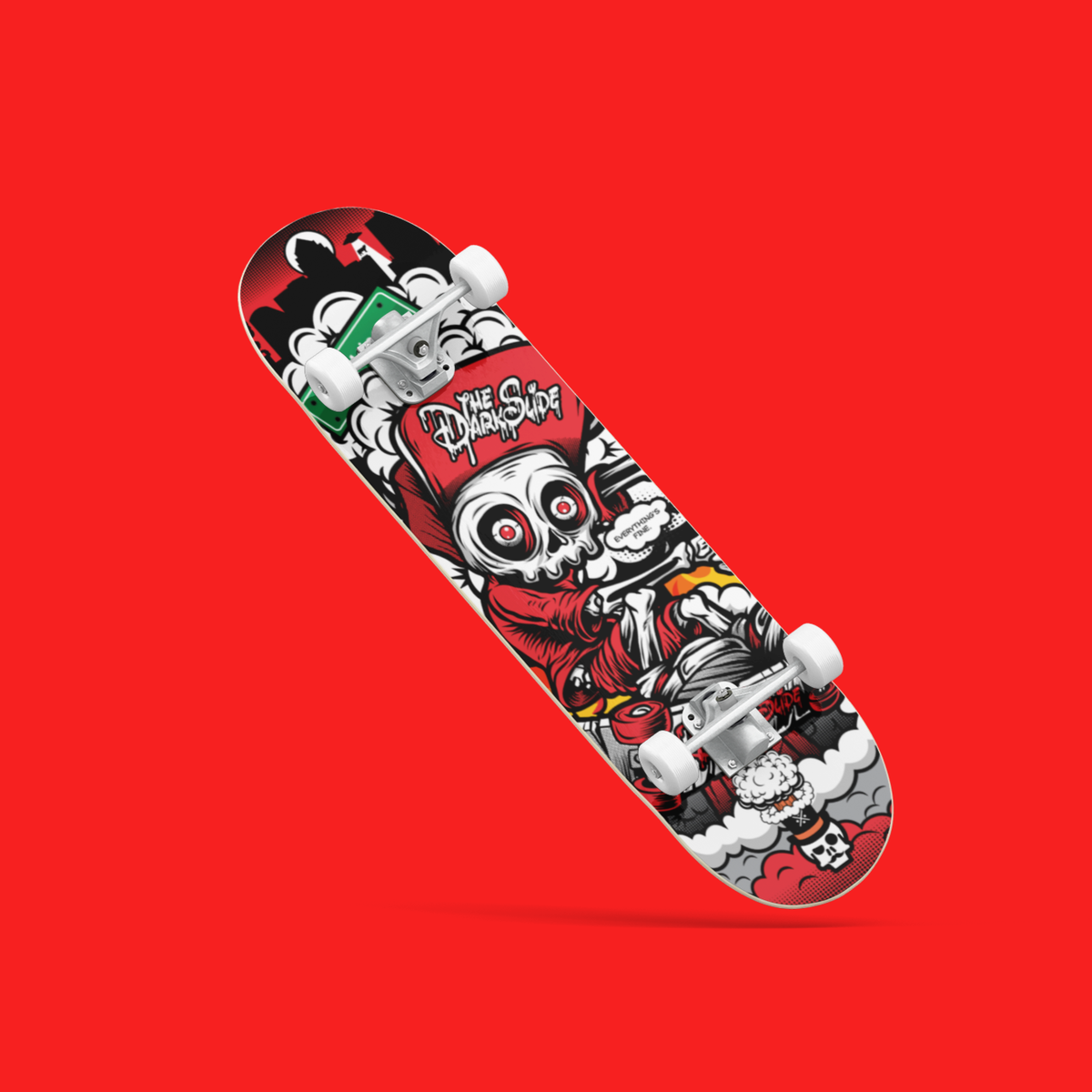 The Dark Slide X Skullduggery "Everything'S Fine" Skateboard Deck