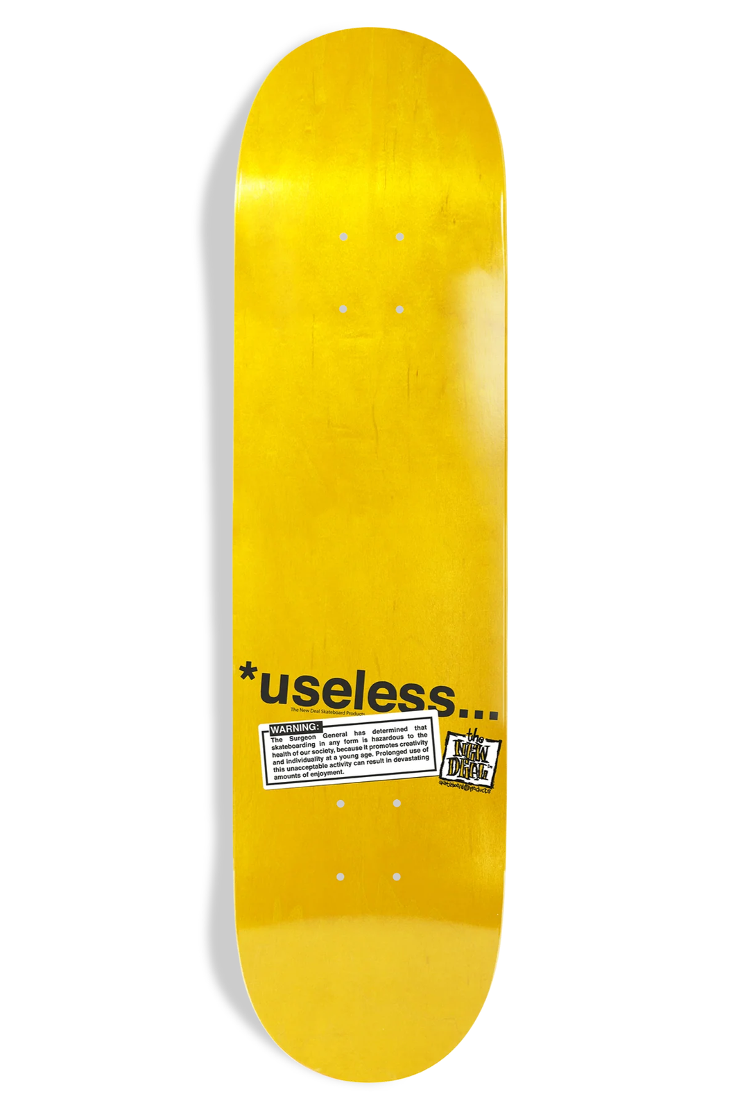 New Deal Useless Wooden Toys Ntsc 8.5" Skateboard Deck