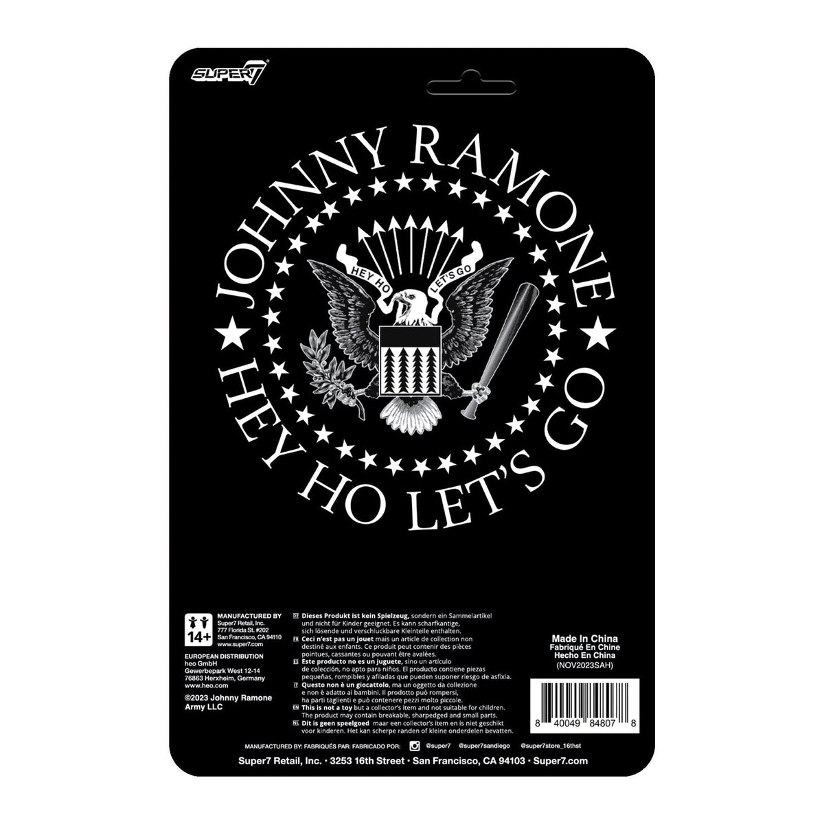 Super7 X Ramone'S Johnny Ramone (White Shirt) Reaction Figure