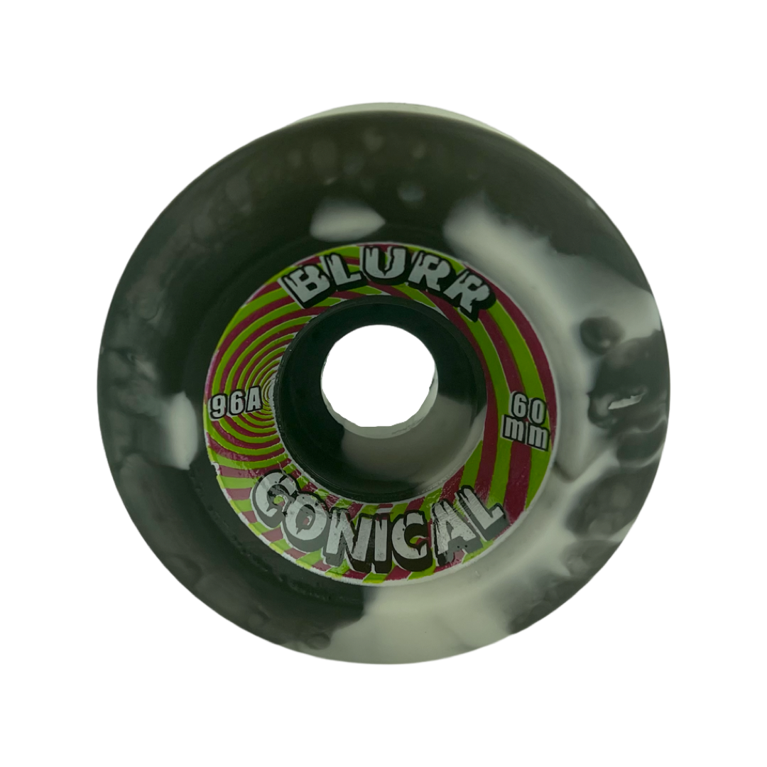 Vision Blurr 60mm 96A Swirl Black/White Skateboard Wheels