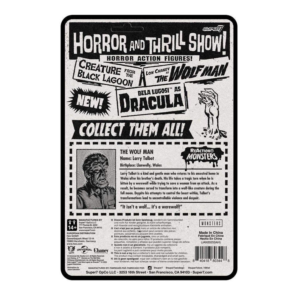 Super7 X Universal Monsters - The Wolf Man Reaction Figure