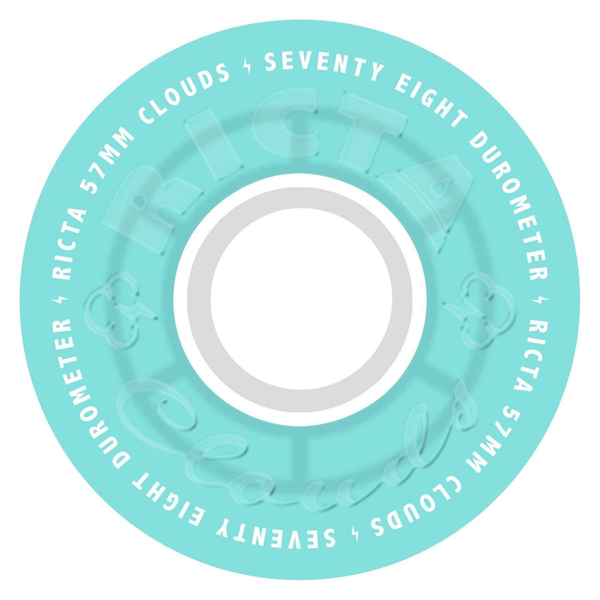 Ricta Clouds Transparent Aqua White 57mm 78A Skateboard Wheels