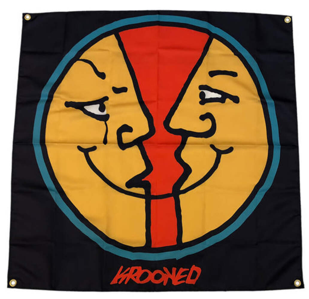 Krooked Moonface 36"X36" Cloth Banner