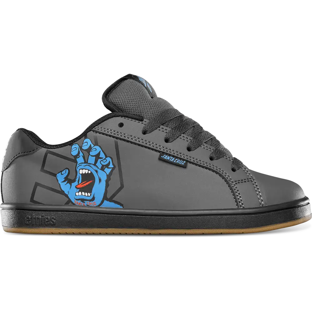 Etnies X Santa Cruz Fader Dark Grey / Black Kids Skate Shoes