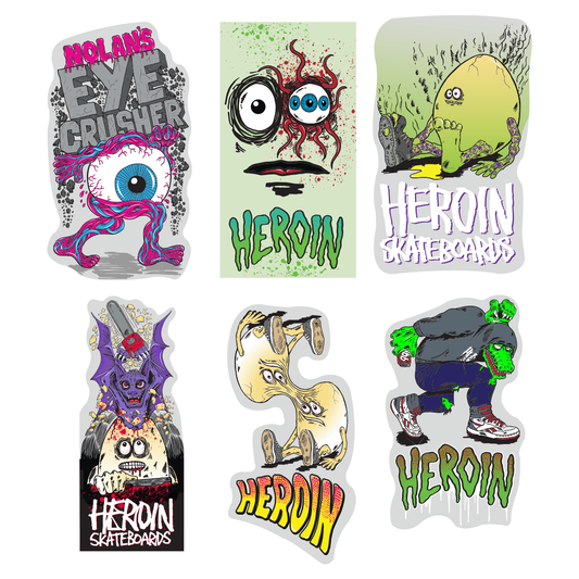 Heroin "Eye Crusher" 6X Sticker Pack