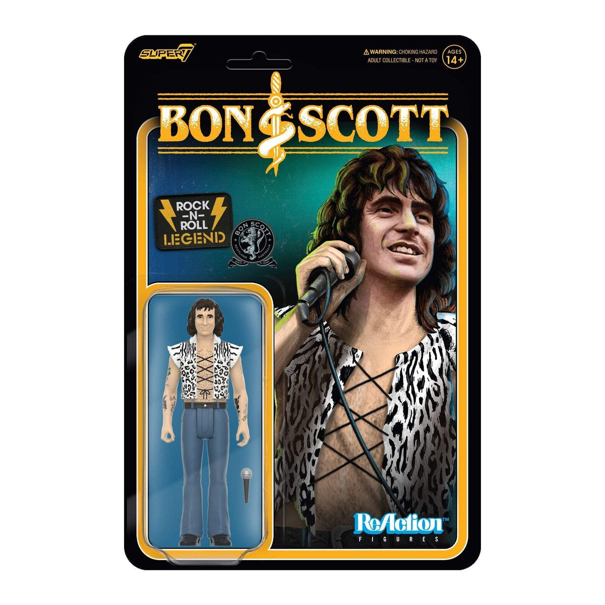 Super7 X Bon Scott - Leopard Print - Reaction Figure