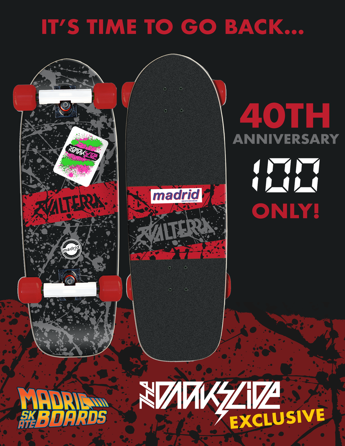 Valterra X Madrid Marty Dark Slide Exclusive Complete Skateboard Bttf