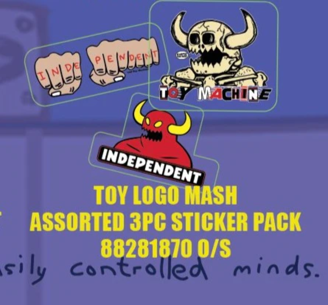 Independent Truck Co X Toy Machine Mash Up 3Pk Sticker Set