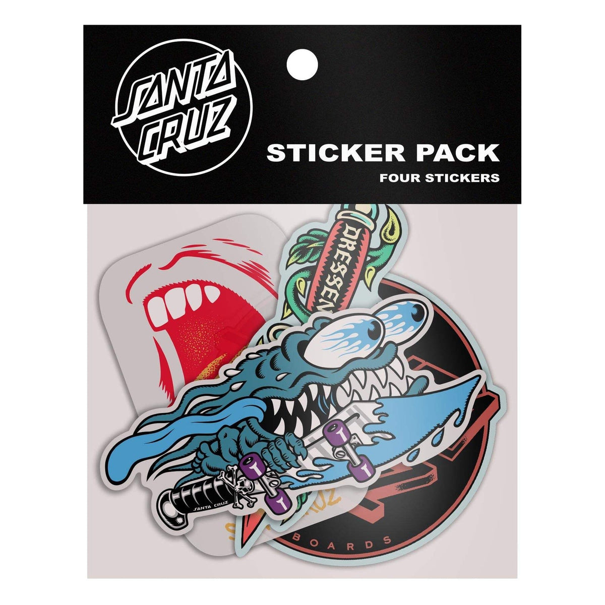 Santa Cruz Assorted Sticker 4Pk