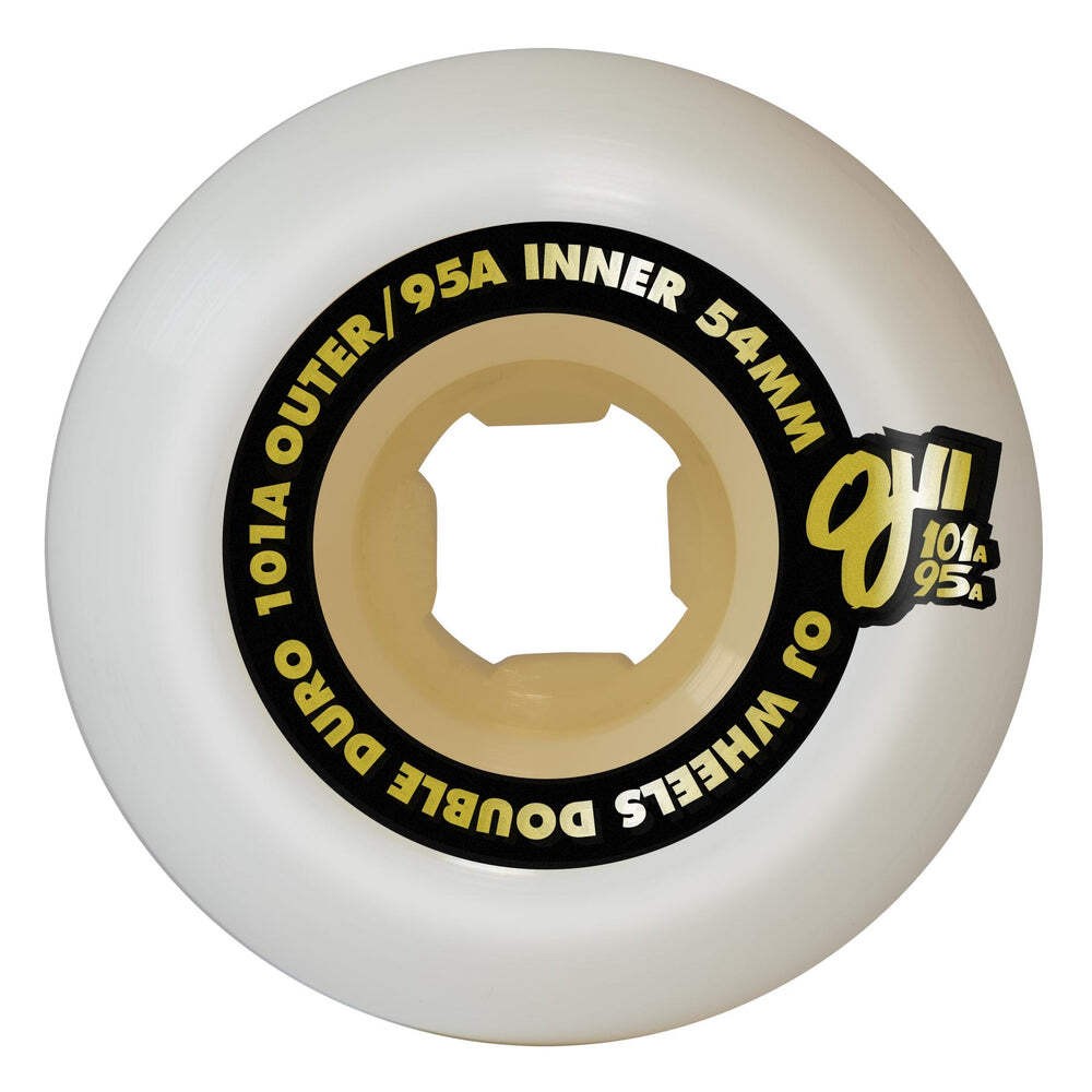 OJ Double Duro White Gum Chubbies 54mm 101A/95A Skateboard Wheels