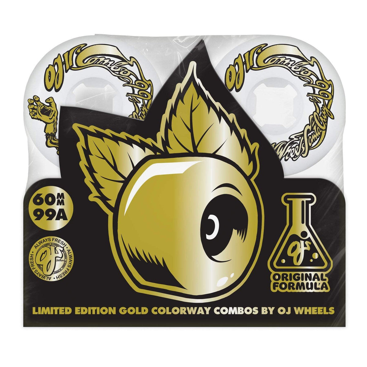 OJ Combos Gold/White 60mm 99A Skateboard Wheels
